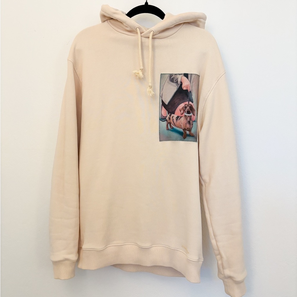 Acne Studios Cream Hoodie with Dog Graphic Size S/170/84A